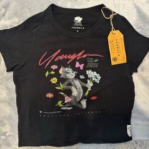 YoungLA Black Tom and Jerry Kids T-Shirt